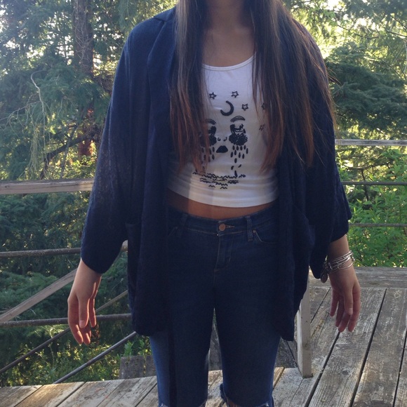 top shop navy kimono
