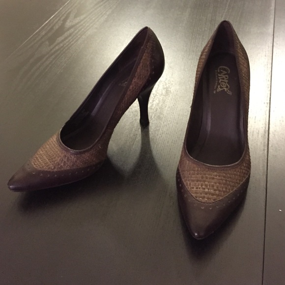 Carlos by Carlos Santana Brown Woven Heels - Picture 1 of 4
