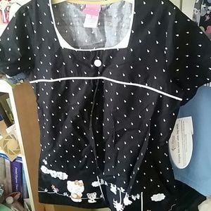 NWT hello kitty scrub top