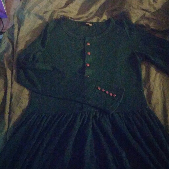 NWOT stretchy green wool blend midi/maxi dress