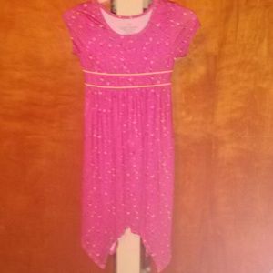 Young girls pretty pink dress