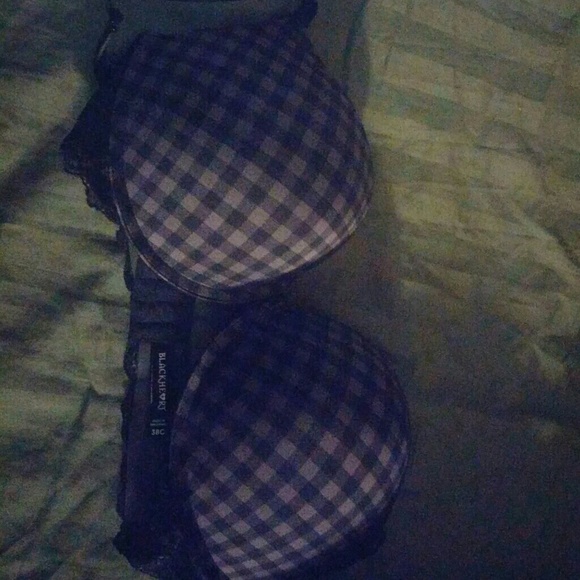 NWT Black and Grey plaid killer extreme pushup 38C