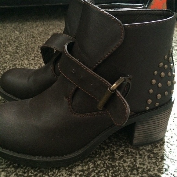 studded brown boots