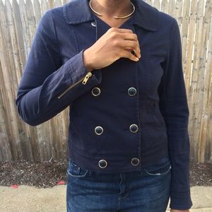 Navy blue double side military jacket