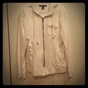 Kenneth Cole white zip up hoodie.