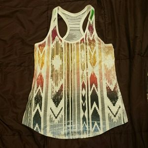 Tribal print sequin tank