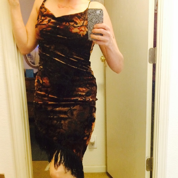 Velvet burnout dress - Picture 2 of 3