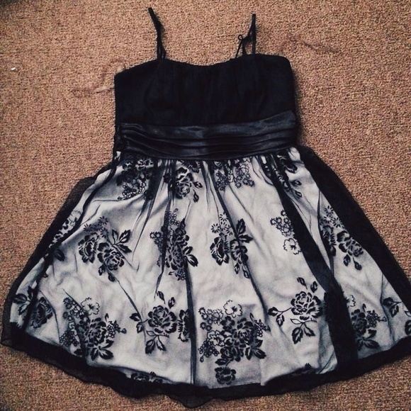 NWOT BLACK DRESS with sheer ends