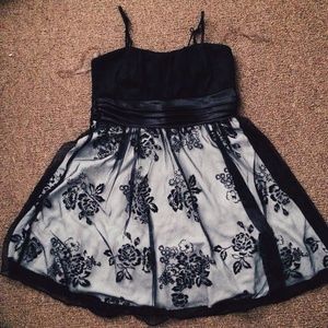 NWOT BLACK DRESS with sheer ends