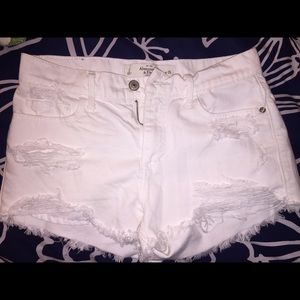 White High Waisted Shorts