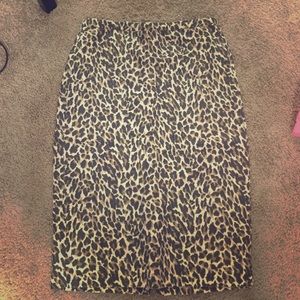 J. Crew Cheetah Pencil Skirt