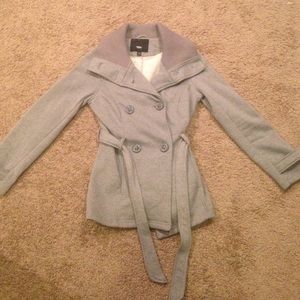 grey peacoat