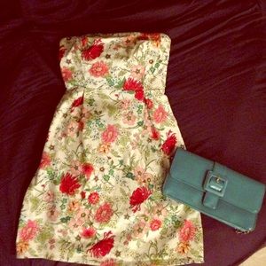 Sweet floral strapless dress