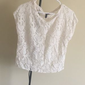 Off white lace crop top Size S