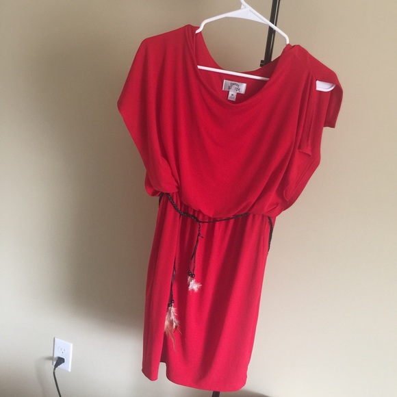 Red dress w/ belt Sz M