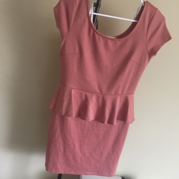 Salmon Peplum Dress Sz M
