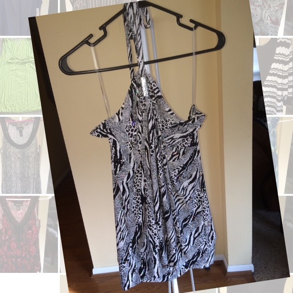 Deb Sexy Animal Print Halter Top Size 3X