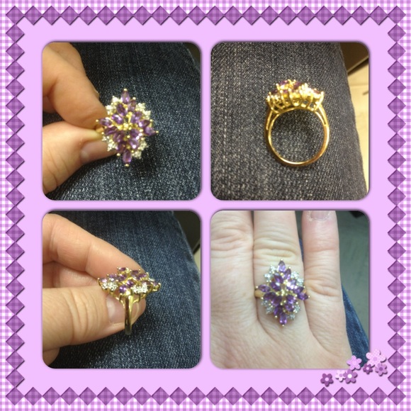 Amethyst Ring (14 kt gold overlay) size 7