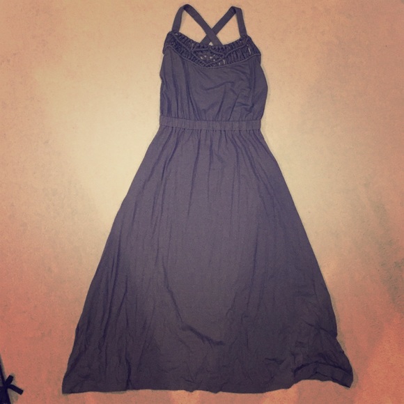 Madewell twisted cross back dress in gray