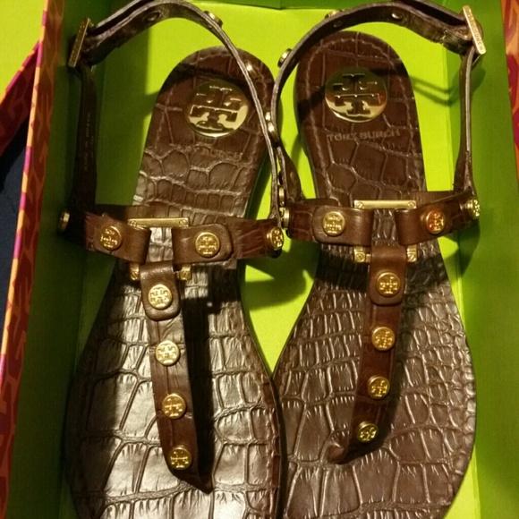 Tory Burch embossed sandals