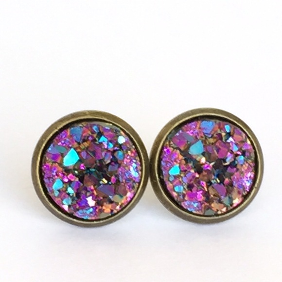 Jewelry - 3x$15💜Purple Magenta Earrings w/Base