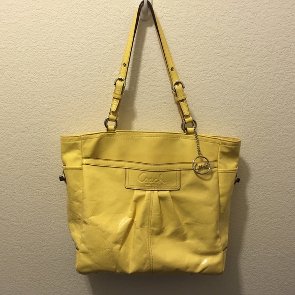 Yellow Coach purse handbag