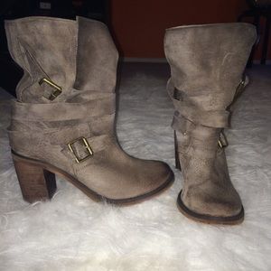 Jeffrey Campbell Boot in Grey Distressed Suede