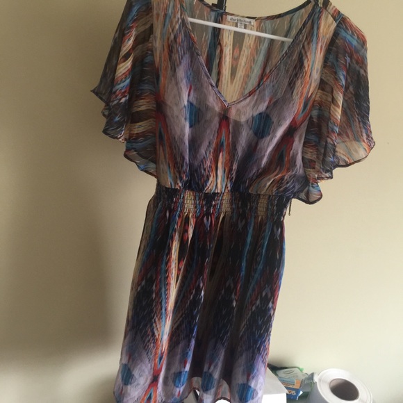 Tribal prints chiffon dress Sz M