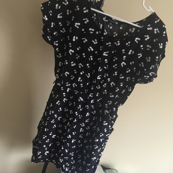 Black and white cherry Babydoll dress