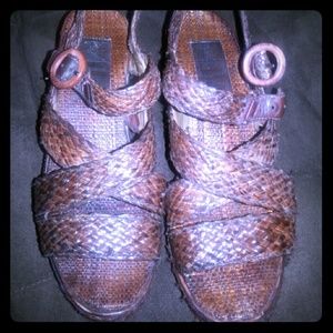Mia Brown Leather Sandals