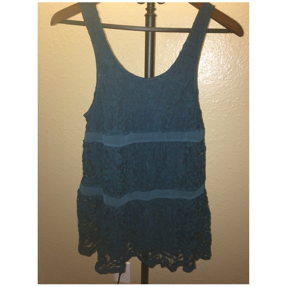 Teal lace tunic (or short dress)