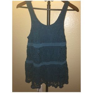Teal lace tunic (or short dress)