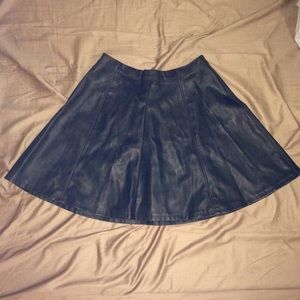 Faux Leather Skater Skirt