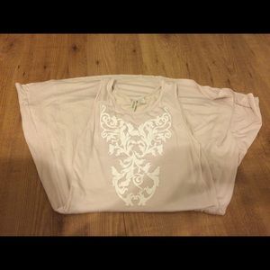 Pastel Pink White Front Embroidered Dress.