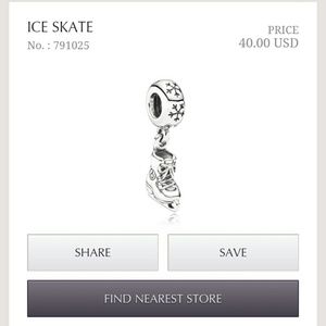 Pandora ice skate charm