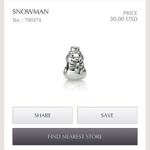 Pandora snowman charm