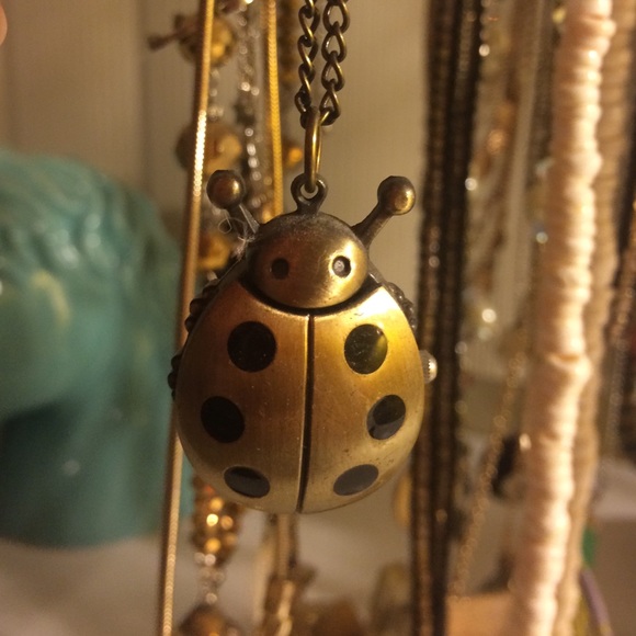 Ladybug Clock Necklace