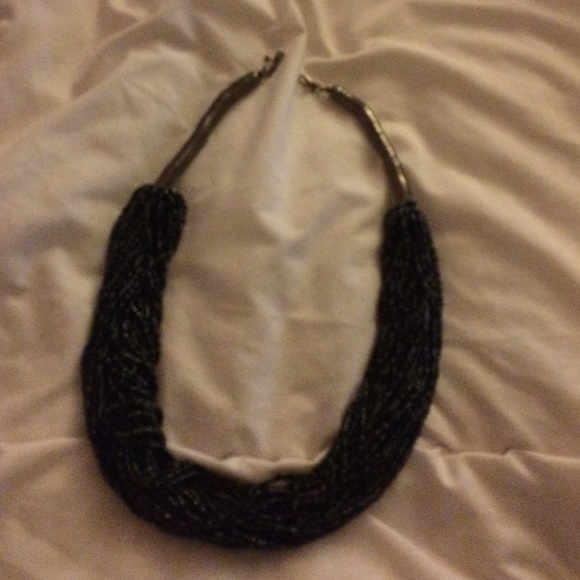 Black bead necklace