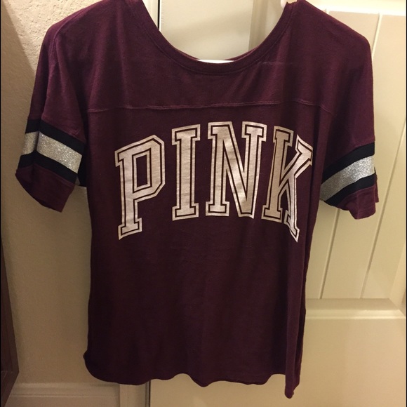 Maroon PINK athletic tee