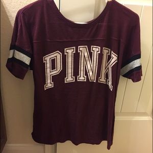 Maroon PINK athletic tee