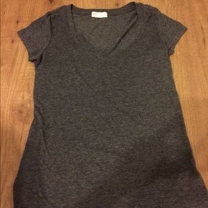 Grey V Neck Jersey Material Top