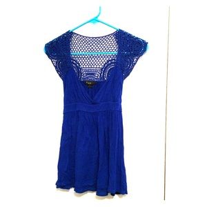 Blue crotchet top