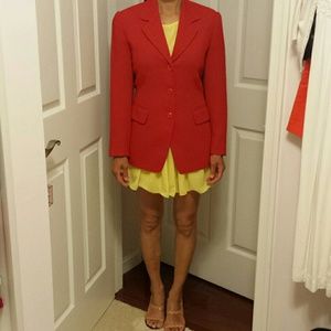 Red blazer.