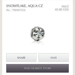 Pandora snowflake charm (one)