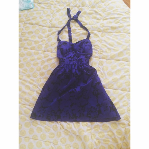 F21 Purple Halter Party Dress