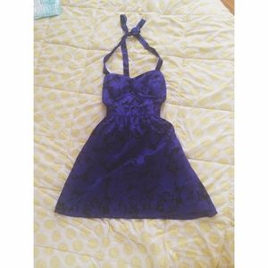 F21 Purple Halter Party Dress