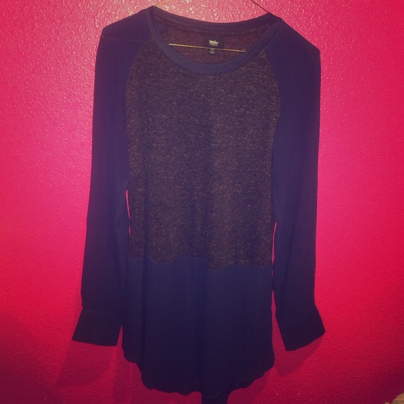 Gray and Navy Blouse