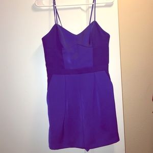 Topshop blue satin jumpsuit