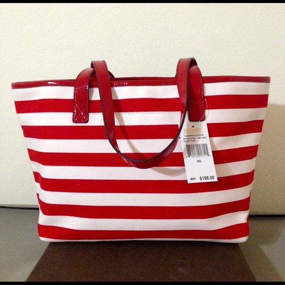 ❌SOLD❌Michael Kors Summer Stripe East West Tote - Picture 3 of 4