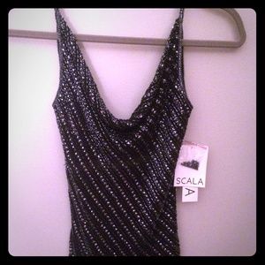 Scala black beaded tank 💖